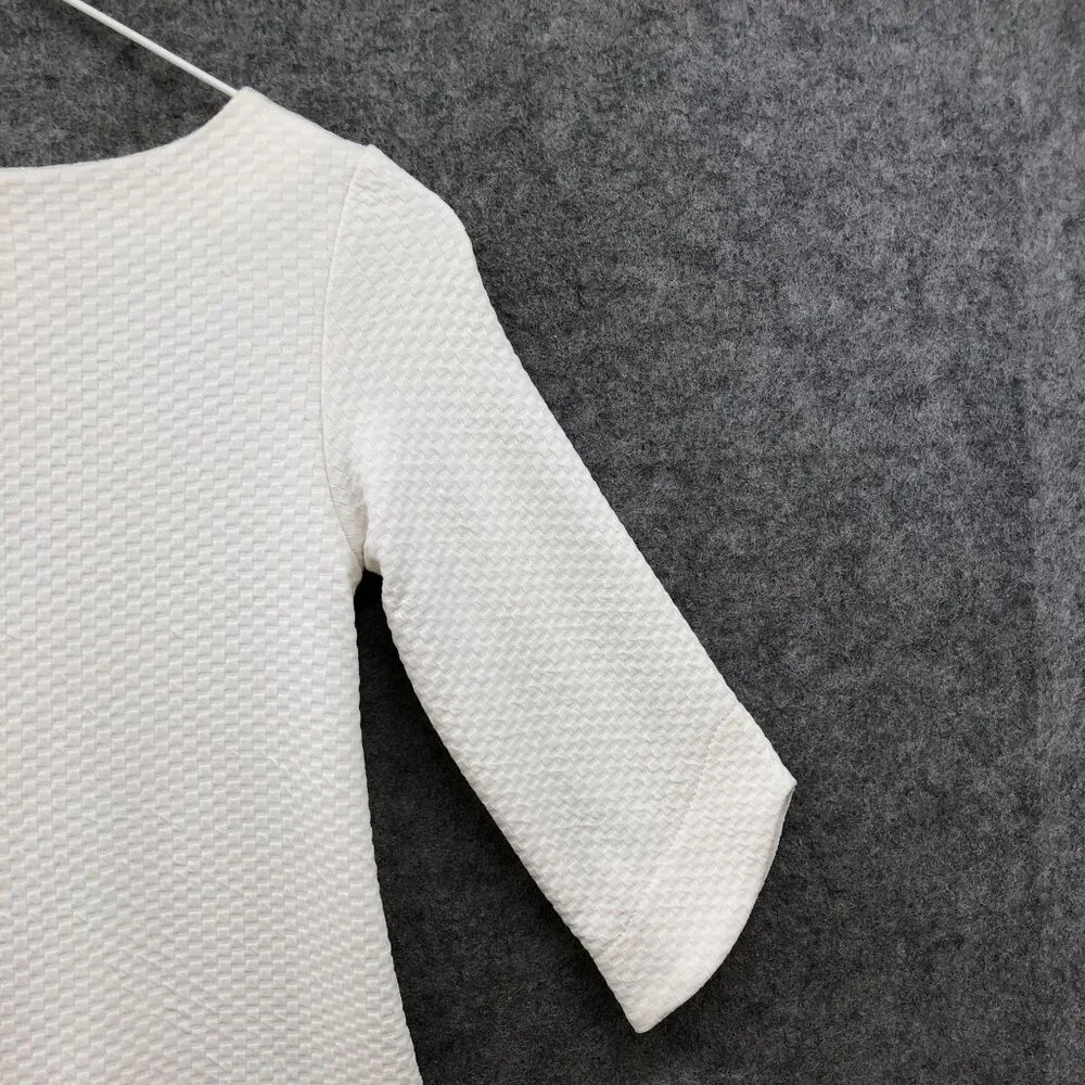 A.Bird Girls‎ Size 6 Dress Boat Neck White Gray 3/4 Sleeve Tiered Formal Party